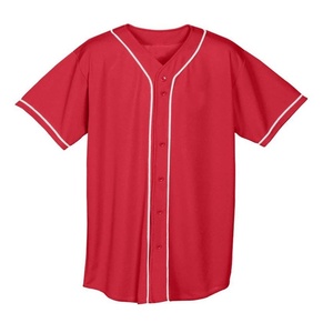 Maillot de baseball unisexe blanc rayé sublimé à manches courtes, col en V, boutons sur le devant, séchage rapide, respirant, polyester, nom d'équipe personnalisé - Product Image 5