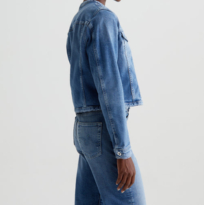 Wholesale <b>Denim</b> Jacket Spring Autumn New Fashion <b>Coat</b> Solid Color Jean Long Sleeved Pocket Short Tweed Women <b>Denim</b> Jacket - Product Image 1