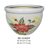 Pot de fleur émaillé fait main Design personnalisé Vase de forme ronde pour la maison ou le jardin Utilisation en extérieur Plante colorée et jardinière