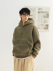 Sudadera con Capucha Sherpa de Invierno, Ligera, de Poliéster/Algodón, Ecológica, Bordada, Casual, de Corte Holgado, para Hombre/Mujer, Estilo Urbano - Product Image 2