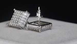 Pendientes Cuadrados con Incrustaciones de Diamantes, Plata de Ley 925, Moissanita VVS, Joyería de Lujo, Estilo Hip Hop - Product Image 2