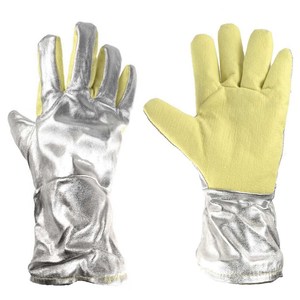 STALWART IMPEX for Aluminized Heat Resistant Gloves Anti-Slip <b>Fire</b> Proof 8 oz Stitching Safety Cuff 14 Inch High Temperature - Product Image 4