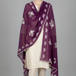 Pañuelo de poliéster voile transpirable con bordado floral de diamantes de imitación en colores mezclados, chal islámico de moda de verano con flores grandes, económico. - Product Image 3