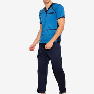 Tenue médicale infirmière avec haut à col en V et pantalon droit – Uniforme d'hôpital confortable pour usage quotidien - Product Image 4