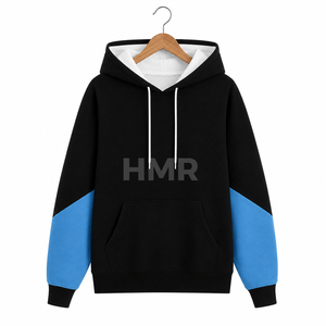 Sweat-shirt à capuche pour femme HMR Sorority Sisterhood avec logo personnalisé, noir et bleu, à blocs de couleurs, décontracté, avec poches - Product Image 5