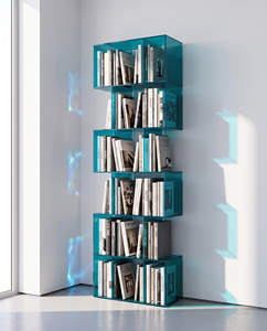 Étagère à livres moderne en acrylique, étagère d'angle à 1 niveau, étagère de rangement transparente du sol au plafond, personnalisable - Product Image 5