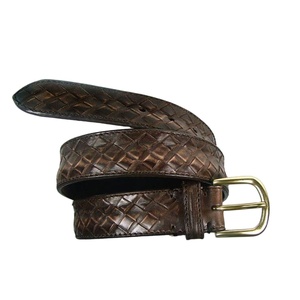 Ceinture en cuir de crocodile de qualité supérieure avec boucle en laiton, ceintures formelles pour hommes, résistantes, prix d'usine - Product Image 1
