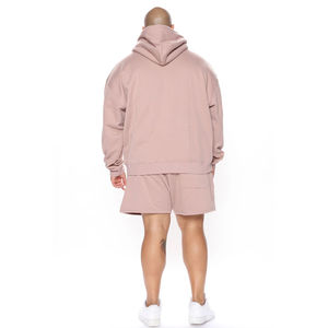Ensemble sweat-shirt et short d'hiver surdimensionné pour homme, en polaire, grande taille, vêtements de sport décontractés, haute qualité - Product Image 2