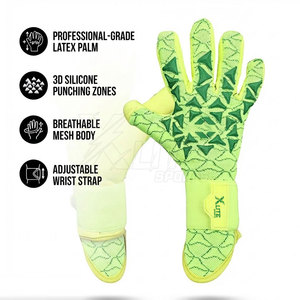 Gants de gardien de but en cuir antidérapants, respirants, à doigts complets, pour l'entraînement au football, les séances d'équipe, le développement des compétences au football - Product Image 6