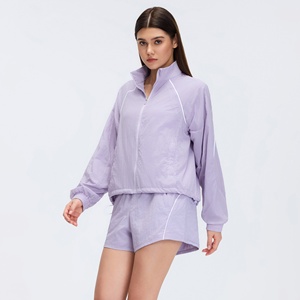 Ensemble de survêtement pour femme, couleur unie, manches longues, coupe ample, demi-zip avec poches latérales, léger, style décontracté, printemps - Product Image 1