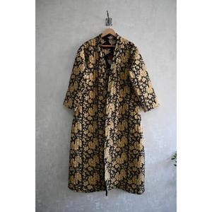 Chaqueta Kimono de Algodón Floral Hecha a Mano con Cuello en V para Mujer, Bata Larga Estilo Boho Indio, Ligera, con Cierre de Cordón - Product Image 3