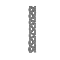 Design de balustrade de balcon moderne en fonte sans cadre, élément architectural de bordure, motif tressé entrelacé à nœuds celtiques