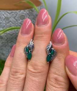 Pendientes de Piedra Preciosa de Ónix Verde Natural, Plata de Ley 925, Chapados en Rodio, Hechos a Mano, Joyería para Mujer, Regalo para Fiestas, Venta al por Mayor - Product Image 3