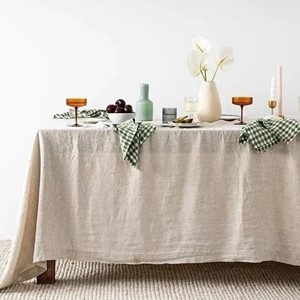Mantel de Lino Minimalista, Liso, de Color Sólido, Lavable, para Uso Doméstico, Hotelero, en Restaurantes, Cafés y Cocinas - Product Image 1