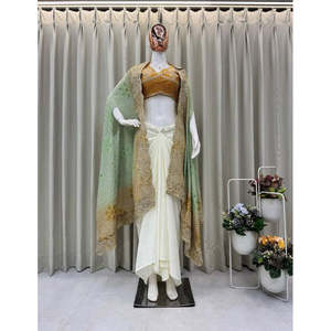 Hermoso Conjunto de Falda, Blusa y Bolero de Organza con Silueta Recta y Cintura Natural para Fiestas - Product Image 1