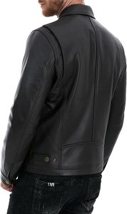 Blouson de motard en cuir véritable pour homme de haute qualité, fermeture éclair, logo personnalisé, élégant, hiver, OEM, vente en gros, nouvelle marque 2026 - Product Image 4