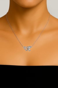 Collar con Colgante de Plata de Ley 925 con Baño de Oro Vermeil, Diamante Cultivado en Laboratorio, Colgante Personalizado para Parejas, Joyería Fina de Plata 92.5, OEM ODM - Product Image 5