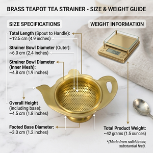 Brass Fine Mesh Tea Strainer Reusable Tea Infuser Loose Leaf Tea Filter with Side Handles for <b>Teapot</b> Tea Brewing - Product Image 5