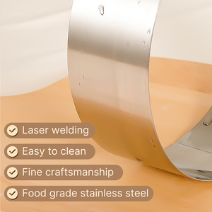 ชุดวงแหวนกลมทำจากสแตนเลสทรงสี่เหลี่ยมแม่พิมพ์สำหรับทำขนมและอบทำขนมอบทำจากสับปะรดสำหรับอบ - Product Image 4