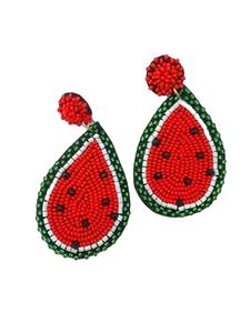 Dulce lindo Boho joyería pendientes de gota nueva fresa arroz cuentas semillas de India tejido a mano frutas Stud moda Unisex - Product Image 3