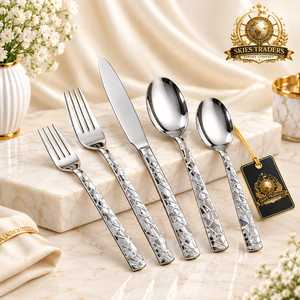 Cubertería de Lujo con Mango Delgado Dorado, Sostenible, de Acero Inoxidable Sin Recubrimiento, Pulido a Espejo, para Hotel y Restaurante, Cuchillo y Tenedor - Product Image 4