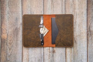Handmade Customized Leather Travel Organizer <b>Wallet</b> Cover Elegant RFID <b>Passport</b> Holder Purse Open Long Casual <b>Family</b> - Product Image 4