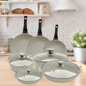 Juego de Ollas y Sartenes Antiadherentes con Tapa de Vidrio para Todo Tipo de Estufas, Incluida la de Inducción, OEM de Vietnam - Product Image 5