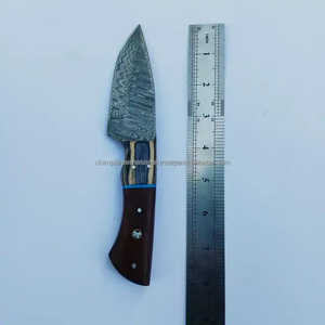 Couteau de chasse à lame fixe en acier Damas, fait main, qualité industrielle, manche en bois, lame à changement rapide, garantie 3 ans, pour l'extérieur - Product Image 6