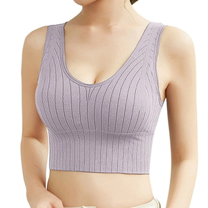 Sujetador deportivo acanalado sin costuras, Top de Yoga a prueba de golpes, Bralette transpirable con efecto Push-Up, ropa de entrenamiento de gimnasio de alta elasticidad para mujer, nuevo - Product Image 3