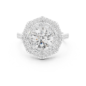 GOLDEN 14K Glamorous Anillo de compromiso para mujer Diseño brillante - Product Image 4