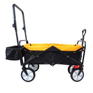 Heavy-Duty Adjustable Handles Portable <b>Folding</b> Garden <b>Wagon</b>-Outdoor Utility Cart with Drink Holder for Camping - Product Image 2
