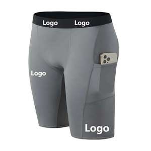 Sublimation Printed Gym Fitness Wear Active <b>Men</b> <b>Compression</b> <b>Short</b> with pocket - Product Image 2