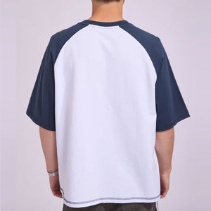 Solid Color Clothing Manufacturer OEM/ODM Regular Fit Baggy Breathable Streetwear Fashionable Reglan Short Sleeve T-Shirt - Product Image 2