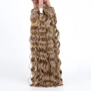 Extensiones de Cabello Humano Remy Weft, Color Castaño Claro, Ondulado, Puntas Completas, Trama Individual - Product Image 2