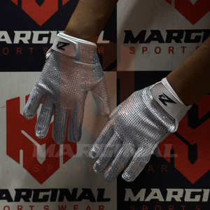 Nuevos Guantes de Fútbol Americano con Pedrería para Hombre, Guantes Deportivos de Fútbol Americano con Pedrería de Color Blanco, Tendencia Actual - Product Image 2