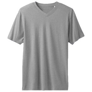 T-shirts décontractés pour hommes de qualité supérieure, à manches courtes, col en V uni, style streetwear, 100% coton avec tissu peigné - Product Image 1