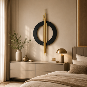 <b>Geometric</b> <b>Wall</b> <b>Art</b> Black Gold Aluminium 3D Sculptural Accent for Living Room Bedroom Home Decor - Product Image 3