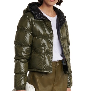 Manteau d'hiver matelassé pour femmes de style américain Doublure en fourrure épaisse Veste de rembourrage imperméable et respirante Dentelle Fleur de soie tissée florale - Product Image 3