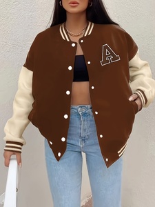 High Quality Woolen Leather Sleeves High Street Water Resistant Windproof Winter Custom Design Men's Varsity Letterman Jackets - Product Image 3