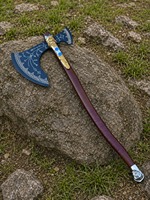 Hache tactique à double lame, tête en acier inoxydable, manche de luxe, style Viking, pour le camping, la découpe de bois et la survie