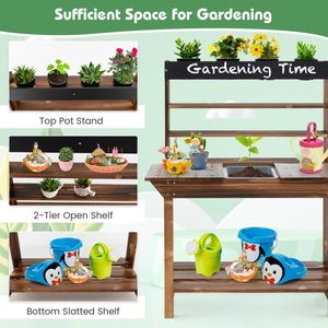 Mesa de Jardín para Niños con Estructura de Madera de Abeto Sólido, Mesa de Jardinería de Madera para Niños, Otros Muebles - Product Image 6