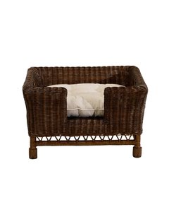 Dark Brown Rattan Dog Bed Couch Rectangular High Back Wicker Pet Bed Basket Durable Outdoor <b>Indoor</b> Pet Lounge Sofa Furniture - Product Image 6