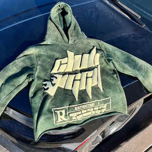 Sudaderas con capucha con estampado de soplo 3D lavado ácido de alta calidad para hombre 600GSM 100% French Terry Fleece Vintage Boxy Fit sudaderas con estampado de espuma - Product Image 1