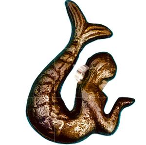 ลูกบิดลิ้นชักตู้เหล็กหล่อสไตล์โมเดิร์นดีไซน์นางเงือกทองเหลืองโบราณสำหรับตู้เสื้อผ้าตู้เสื้อผ้าเฟอร์นิเจอร์ห้องน้ำ - Product Image 2