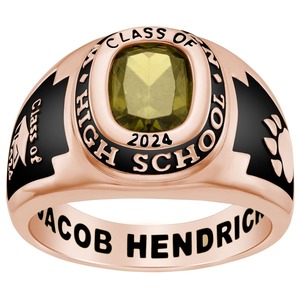 <b>Personalized</b> 925 Sterling Silver Class Ring Graduation School College Ring Custom Birthstone Student Celebration Ring - Product Image 1