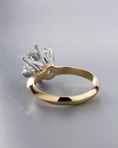 Anillo de Compromiso/Boda Vintage de Oro Amarillo de 14k con Diamante Cultivado en Laboratorio IGI/GIA, Unisex, Oro Blanco Fino para Aniversario, Ideal para Fiestas - Product Image 2