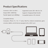 Nuevo Cable de Carga Rápida Tipo-C de 60W, 2026, Durable, con Trenzado de Cobre Puro y Revestimiento de PVC, 1M, Certificado RoHS/FCC, para iOS y Computadora