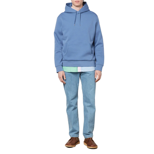 Sudadera con Capucha Azul Claro para Hombre, Corte Regular, Felpa, Color Sólido, Diseño con Bolsillos, Ropa Casual de Otoño - Product Image 2