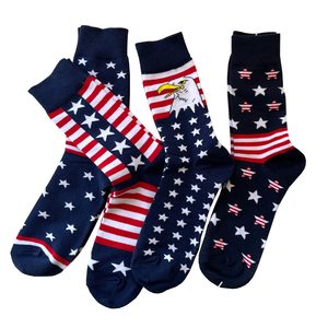 Patriotic American Flag Crew <b>Socks</b> Men's Breathable Knitted <b>Socks</b> with Eagle and Stars Design for Daily Wear Summer Style - Product Image 5