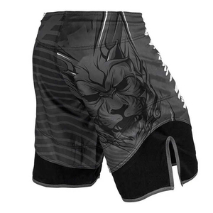 Shorts de MMA en sublimation, design Tigre Noir, polyester respirant, équipement de combat pour l'entraînement et les sports de combat - Product Image 1